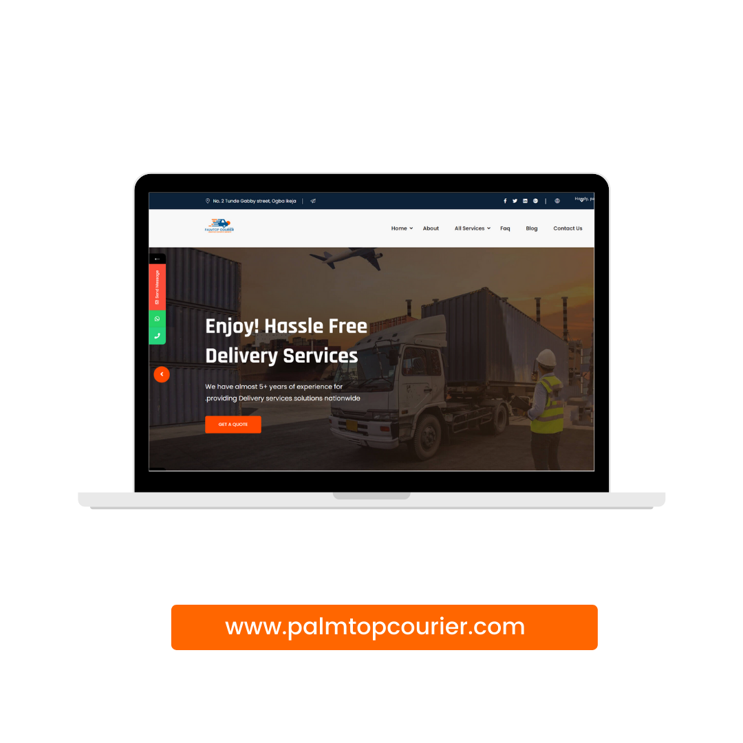 Branding & Logistics Website Development for Palmtop Courier