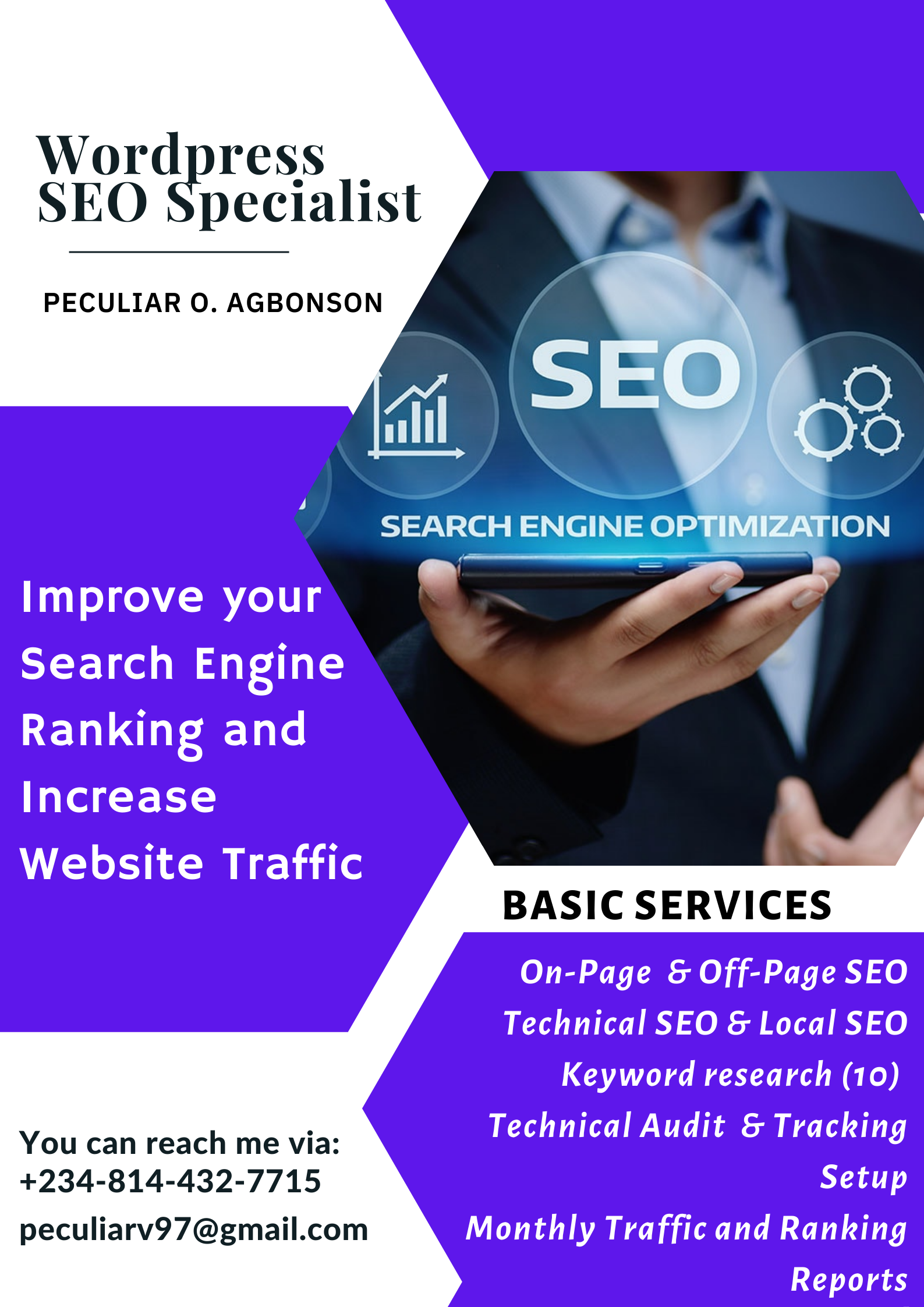 I can masterfully improve your blogs/website contents with Search Engine Optimized keywords that will effectively increase your organic discovery and high quality website traffic.
