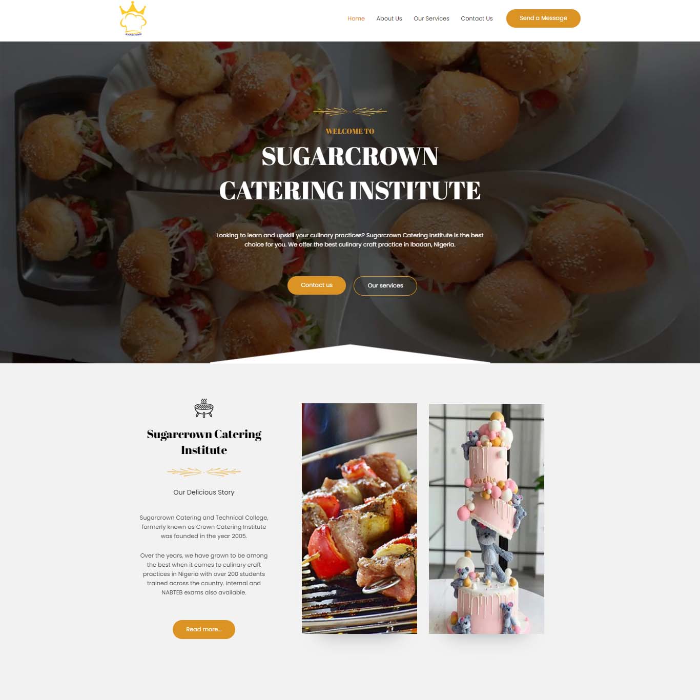 Built a Website for a Catering Institute in Nigeria
